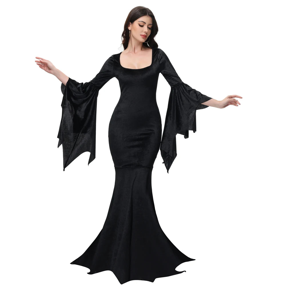 Morticia Addams Gotisk Havfruekjole