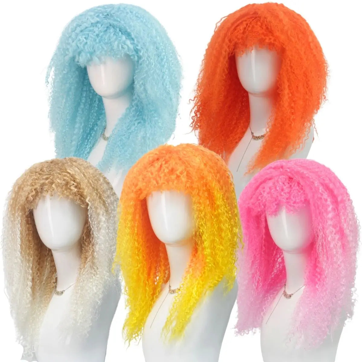 Fargerik Gradient Festparykk - Kort & Fluffy