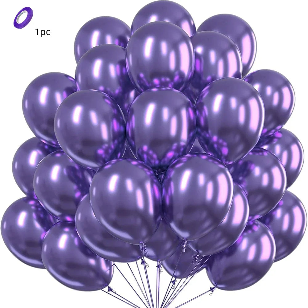 Krom Metalliske Latexballonger – Flerpakning