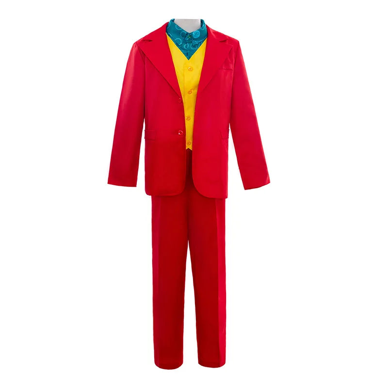Joker Rød Dress og Grønn Parykk Komplett Sett