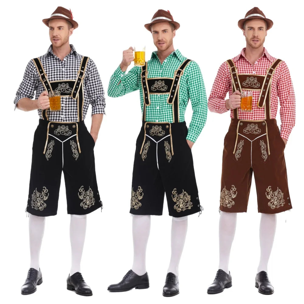 3-Delers Lederhosen Oktoberfest Antrekk for Menn