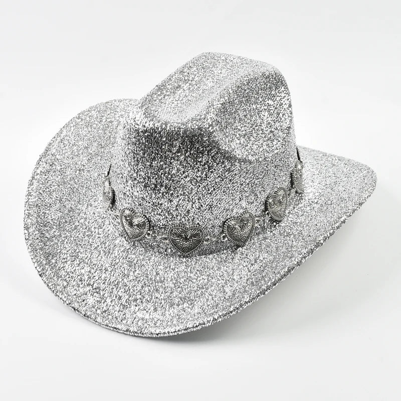 Glitrende Western Cowboyhatt