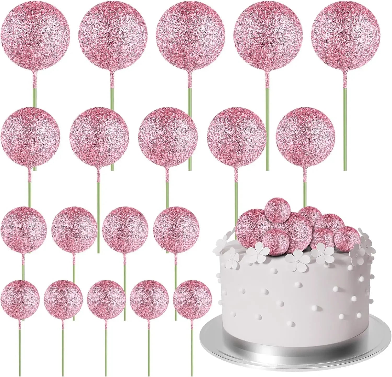 20-Pakning Mini Ballong Kake-Topper Sett