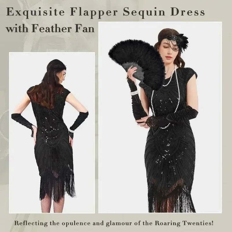1920-tallet Charleston Flapper Kjolesett