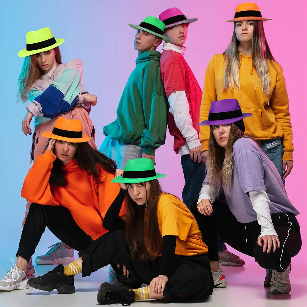 Festlig 5/10/20/30/40/50Pcs Neon Plastic Hats Uv