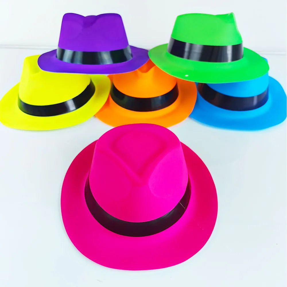 Festlig 5/10/20/30/40/50Pcs Neon Plastic Hats Uv