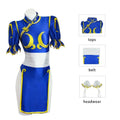 Street Fighter Chun-Li Cosplay Kjole & Hårpynt