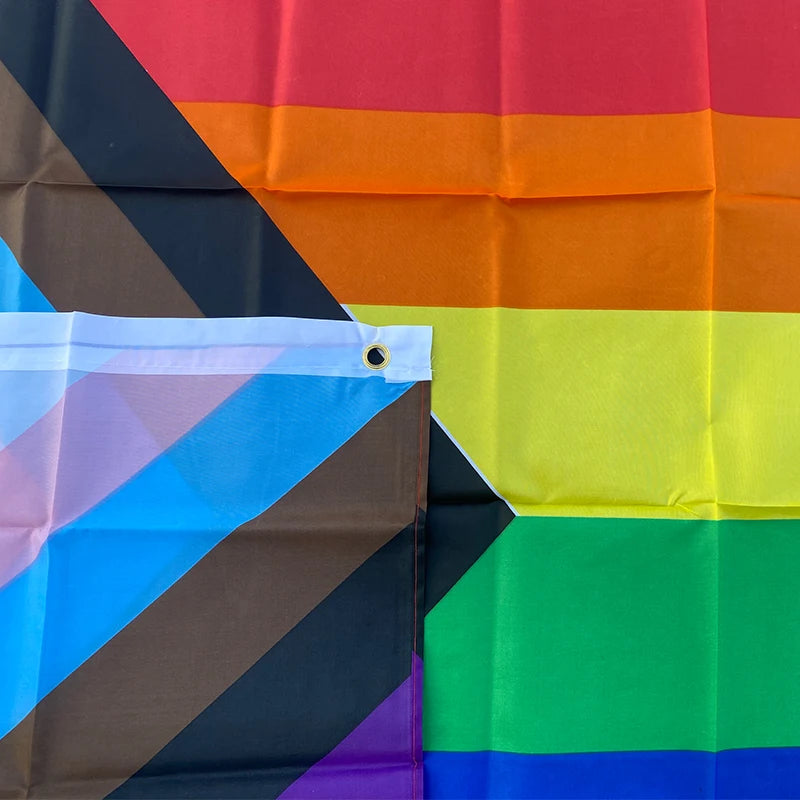 Stort Regnbueflagg 90x150cm Banner i Polyester