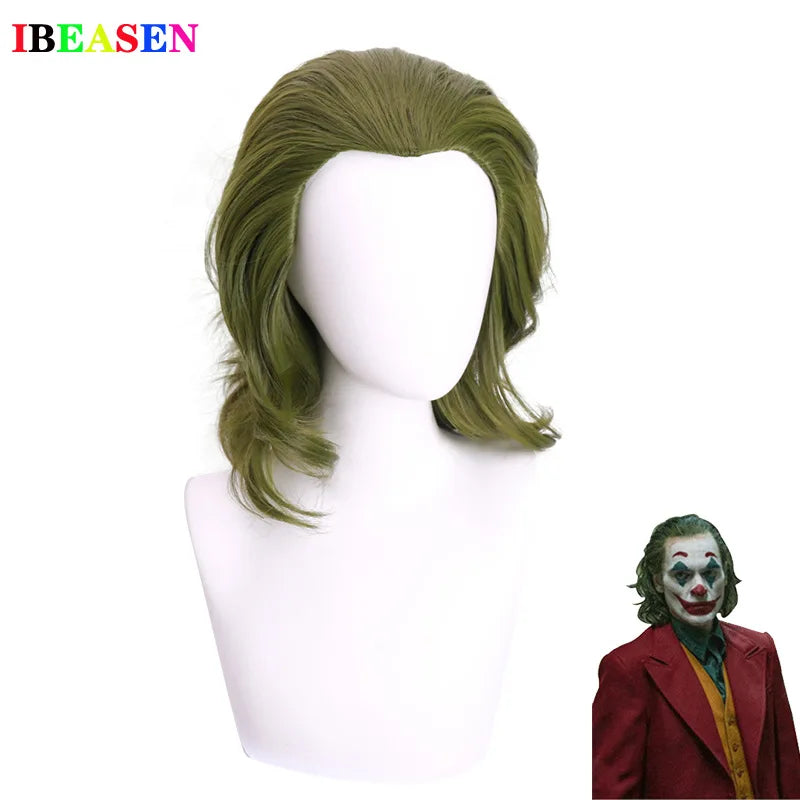 Joker Rød Dress og Grønn Parykk Komplett Sett