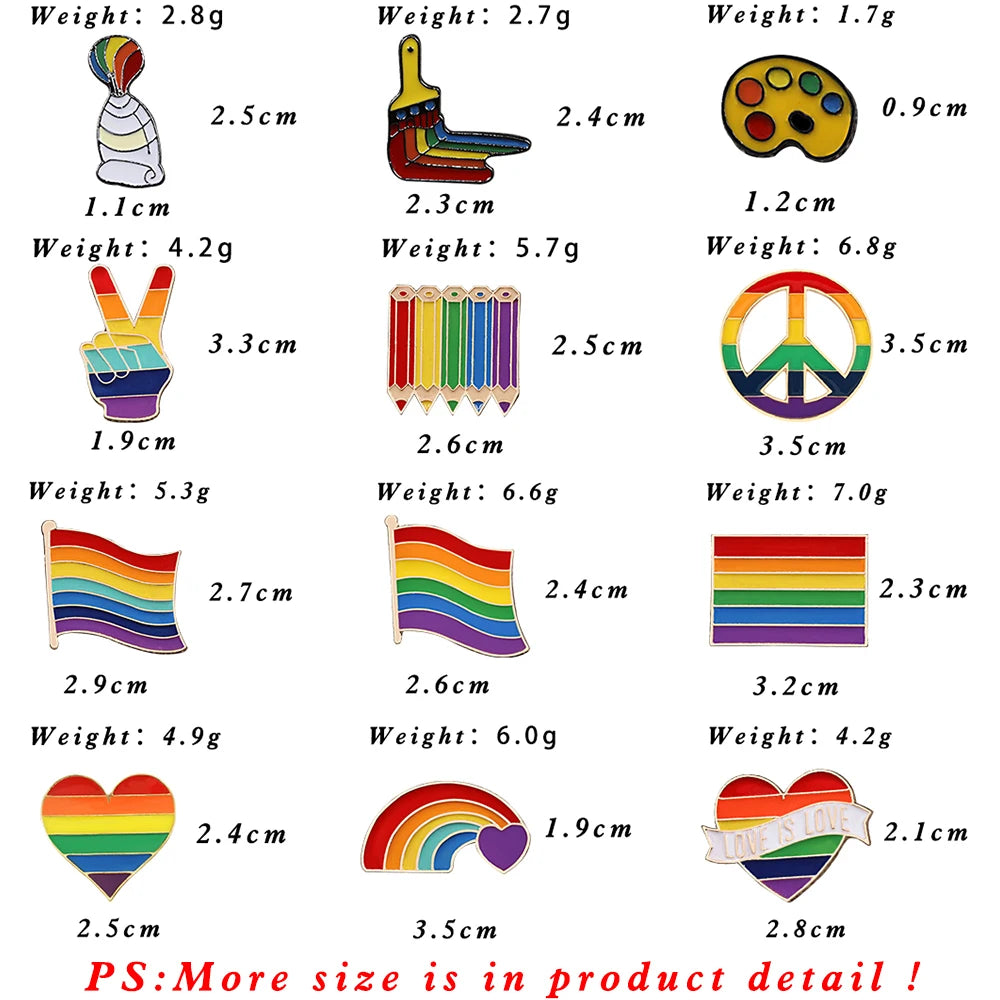 Pride Emaljepins & Regnbue-Pins for Jakke og Veske