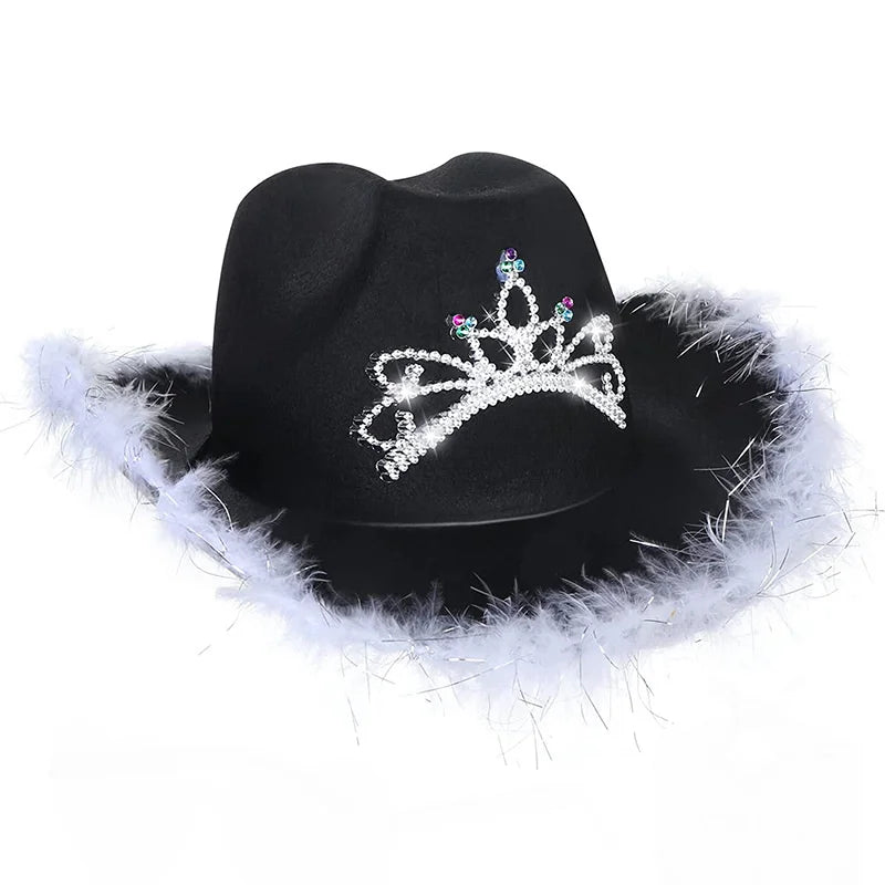 Glitrende Western Cowboyhatt