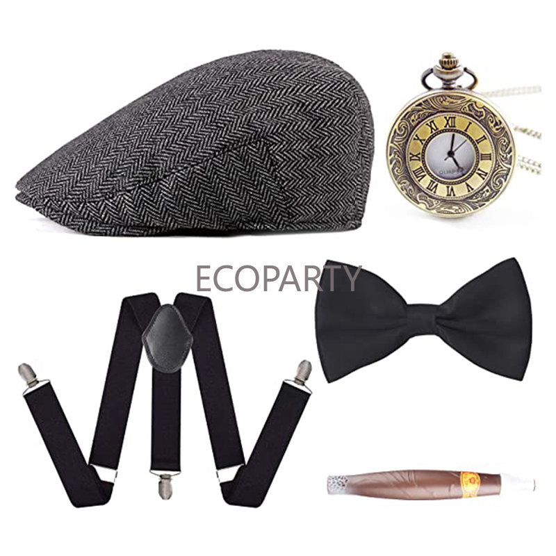 Gatsby Gangster Kostymesett 1920-tallet (5 Deler)