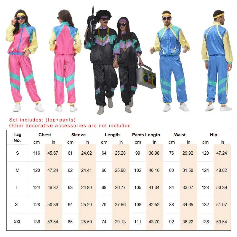 Klassisk 80s & 90s Shell Suit Kostyme for Herre