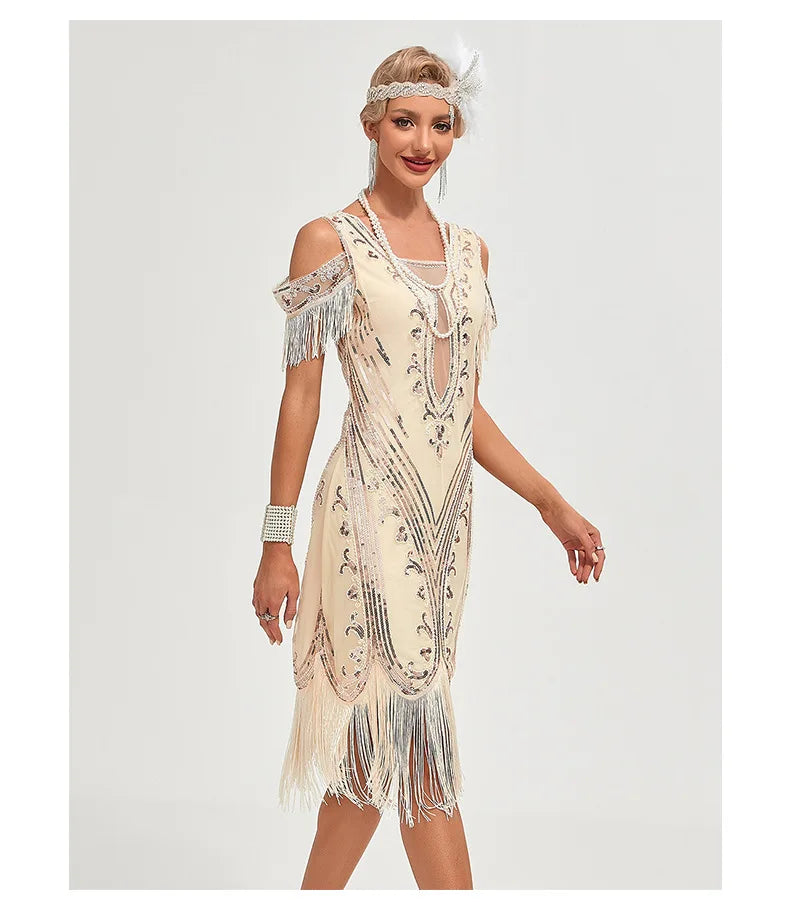 Vintage Flapper Kjole 1920-tallet (Opptil 3XL)