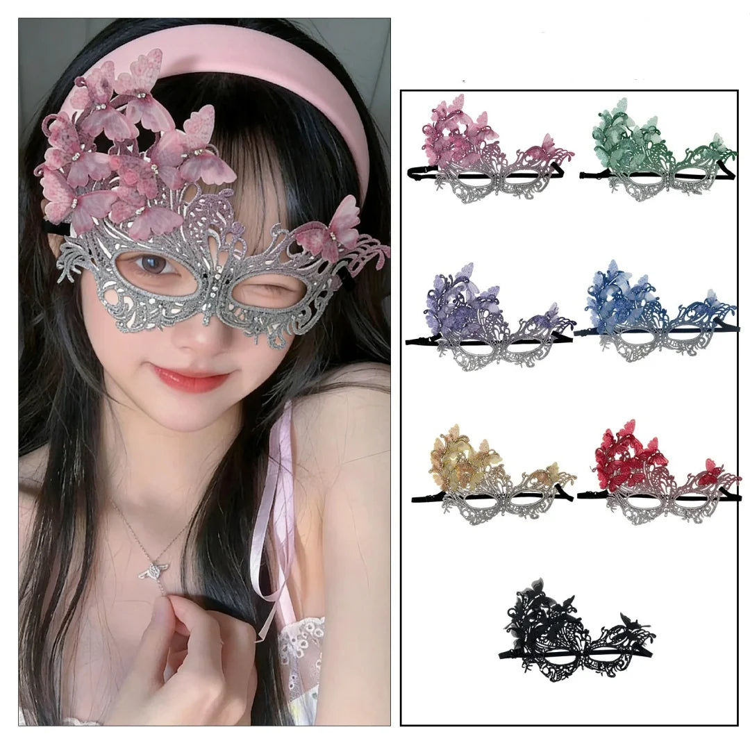 Sommerfugl Blondemaske med Strass