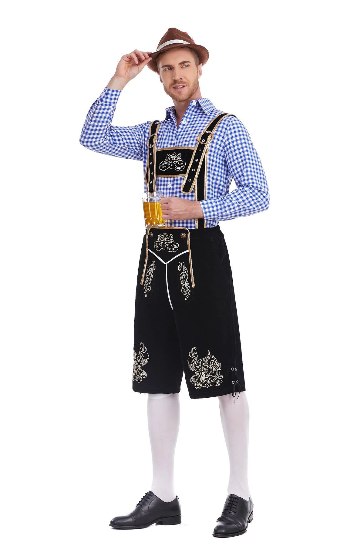 3-Delers Lederhosen Oktoberfest Antrekk for Menn