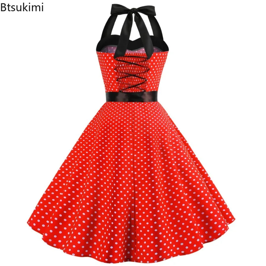 Halterneck Polka Dot Pin-up Kjole