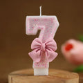 Glitrende 3D Tall-Kakelys Rosa (0-9)