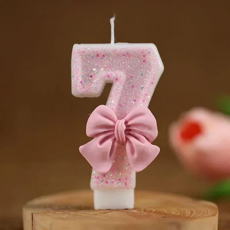 Glitrende 3D Tall-Kakelys Rosa (0-9)