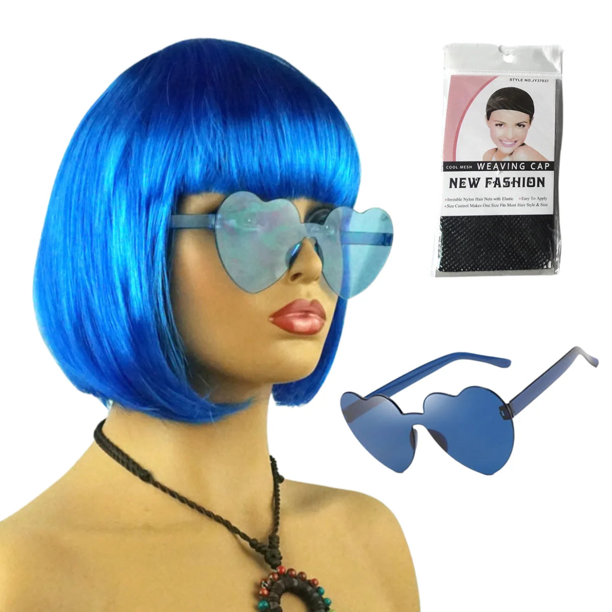Neon Fargerik Kort Bob-Parykk