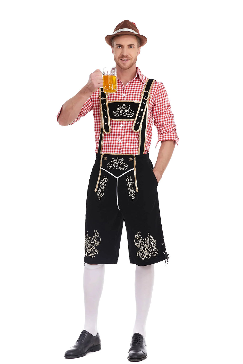 3-Delers Lederhosen Oktoberfest Antrekk for Menn