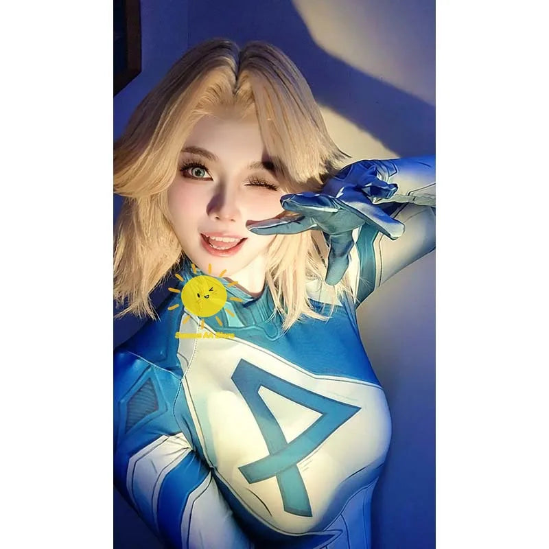 Invisible Woman Cosplay Drakt