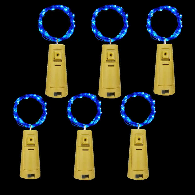 LED-lys til Vinflasker (Flaskelys med Kork 6-pk)