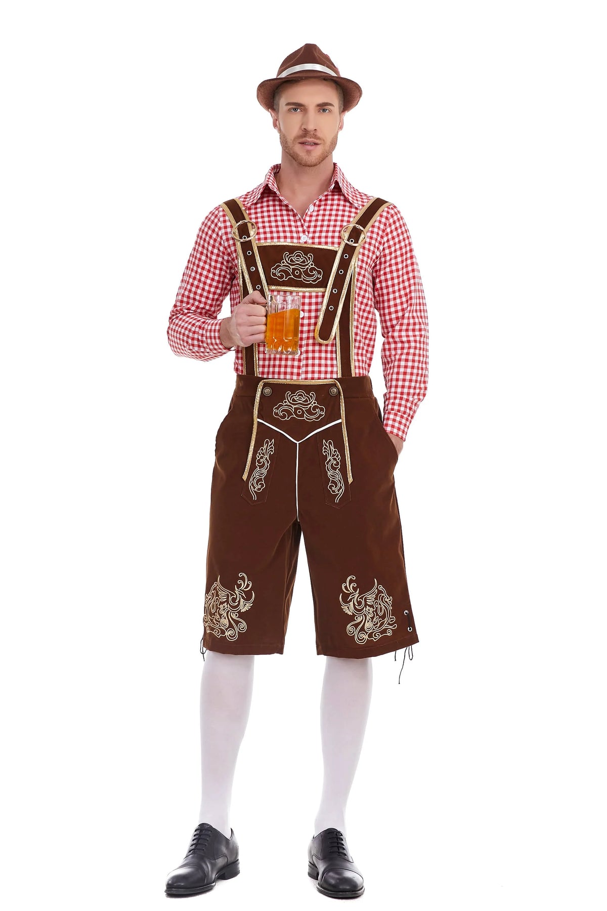 3-Delers Lederhosen Oktoberfest Antrekk for Menn