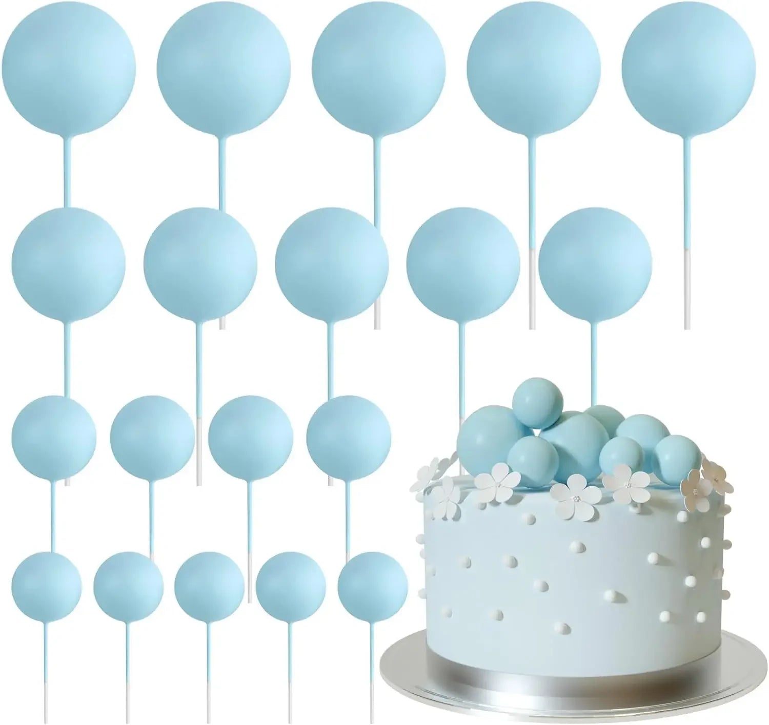 20-Pakning Mini Ballong Kake-Topper Sett