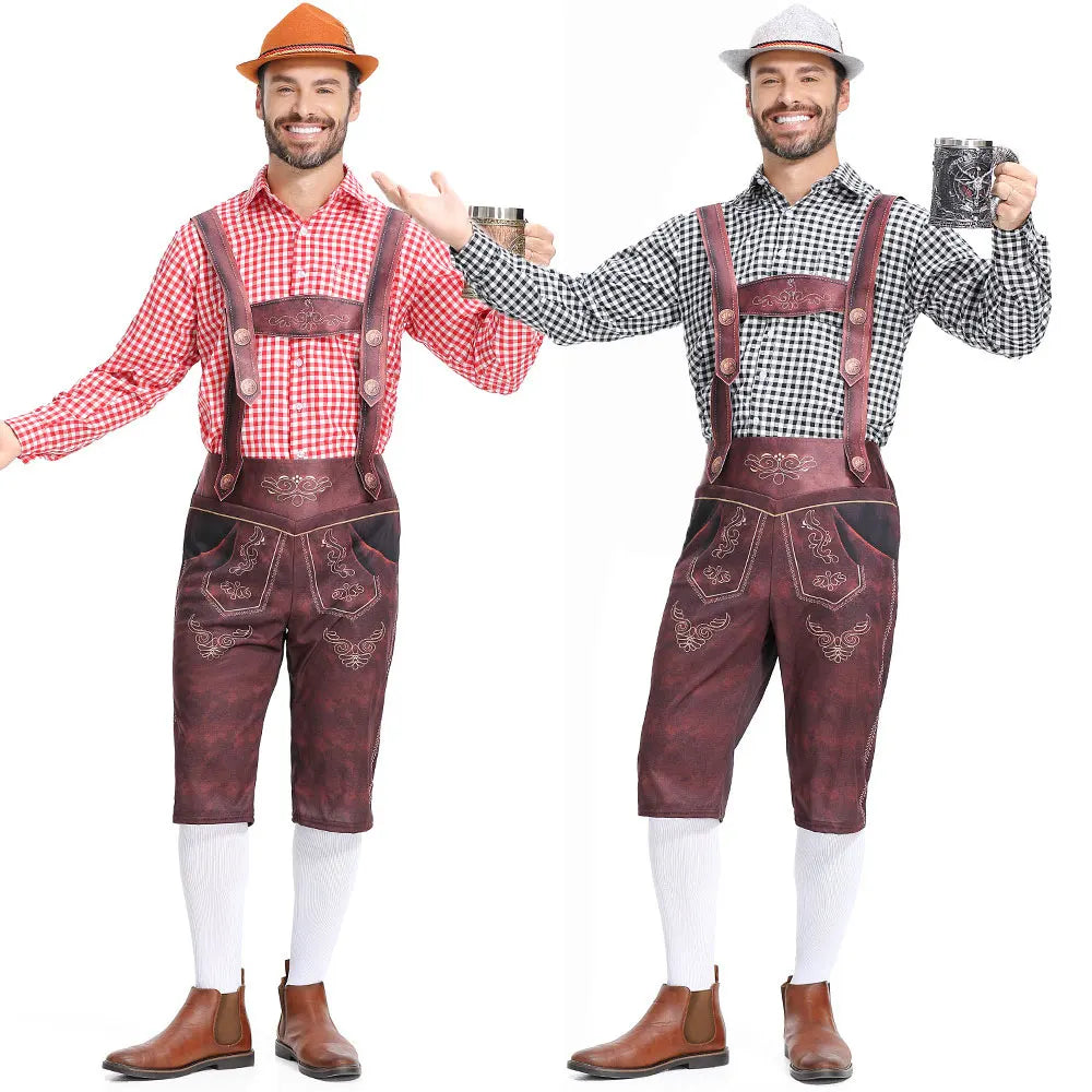 Bayersk Oktoberfest Skjorte og Lederhosen for Herre