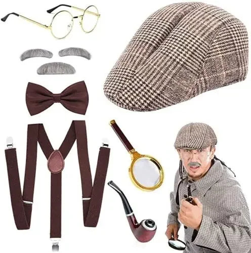 1920-tallet Gangster Tilbehørsett for Menn (Peaky Blinders Stil)