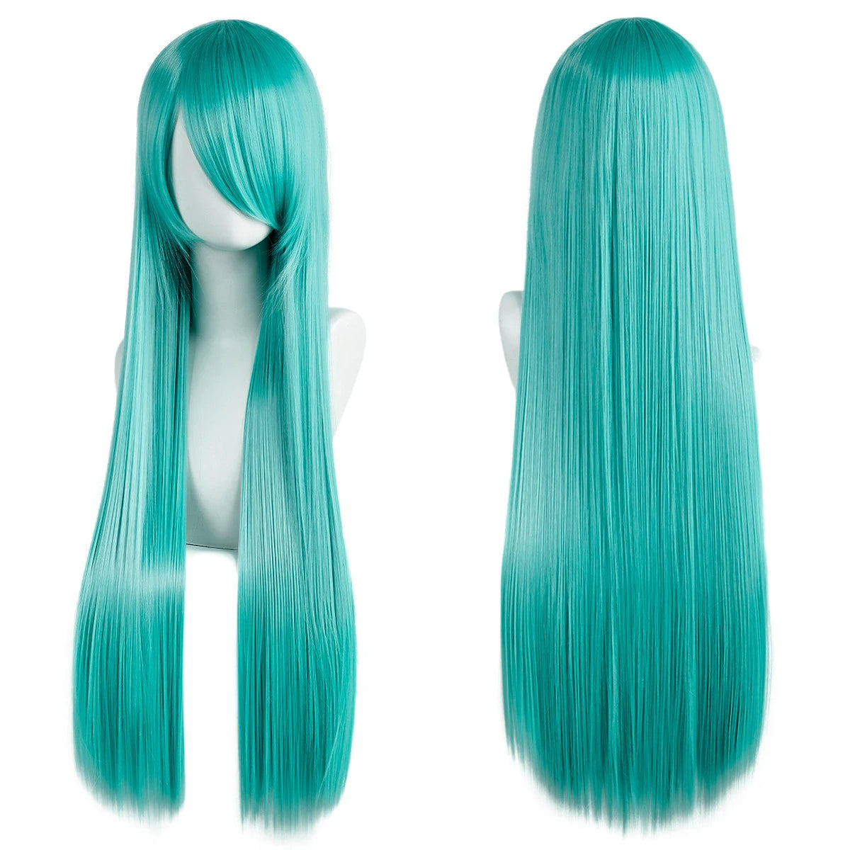 Lang Rett Lolita Cosplay-Parykk med Pannelugg (80 cm)
