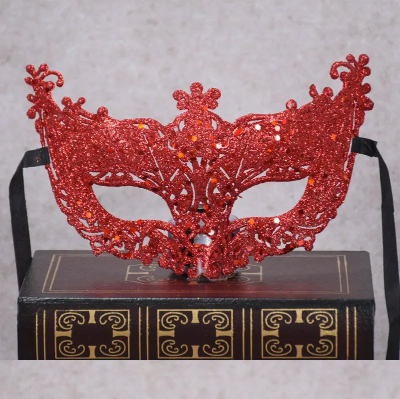 Glitrende Gullpudder Revemaske