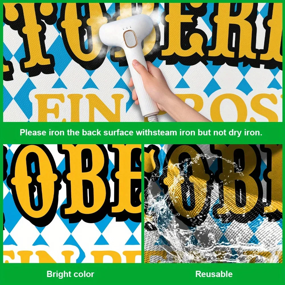 Oktoberfest Bayersk Diamantbanner med Ølseidel (45 x 200 cm)