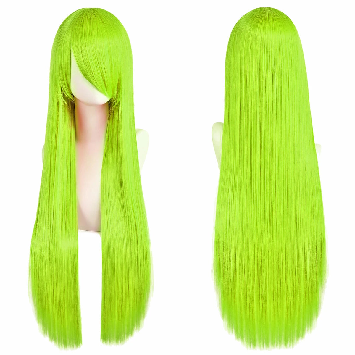 Lang Rett Lolita Cosplay-Parykk med Pannelugg (80 cm)