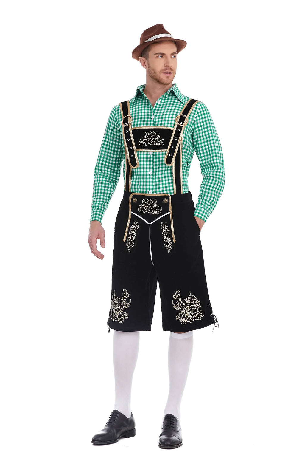 3-Delers Lederhosen Oktoberfest Antrekk for Menn