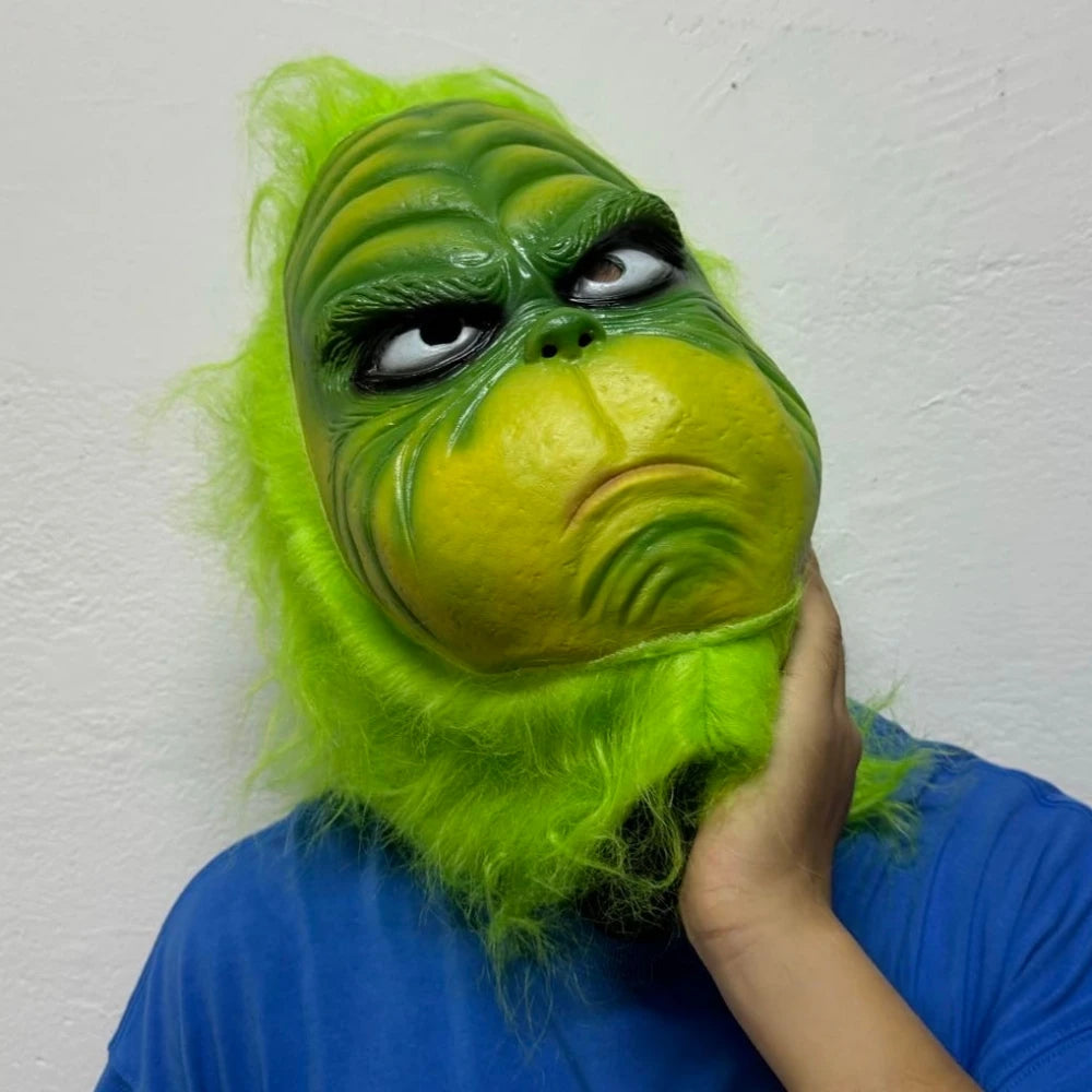 Grønn Monster Lateksmaske (Grinchen-stil)