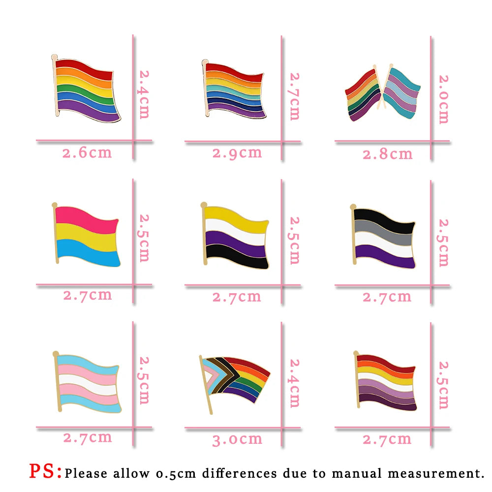 Inkluderende Pride Emaljepin (Progress, Trans, Bi, Asexuell)