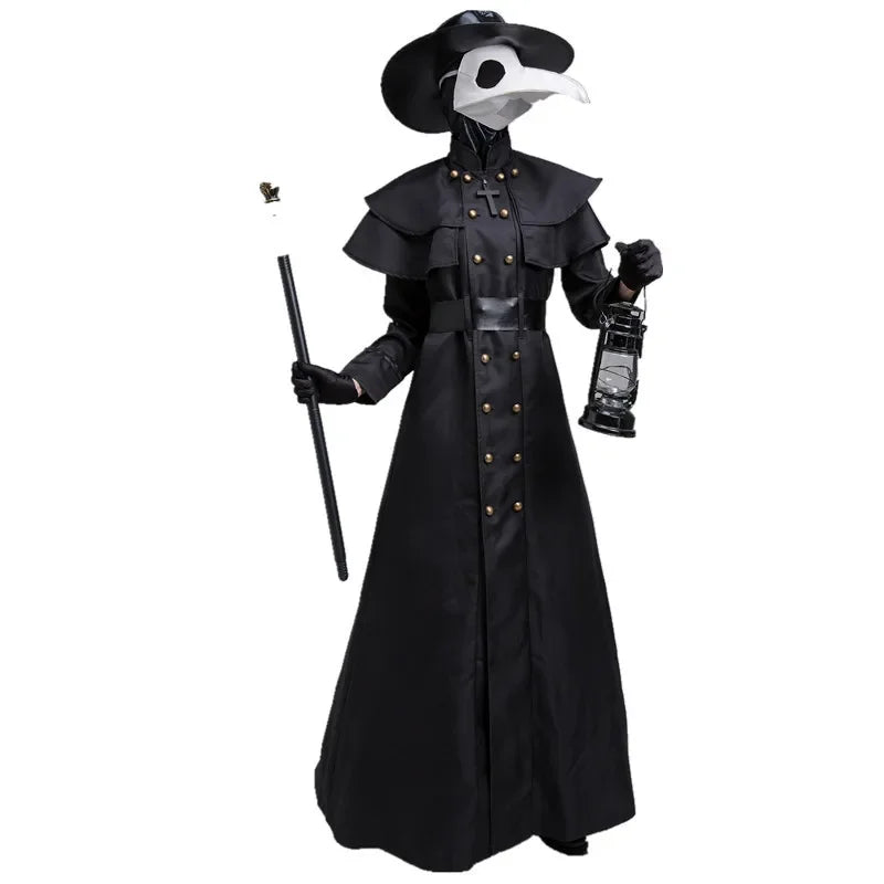 Pestlege / Plague Doctor Kostyme med Maske og Hatt