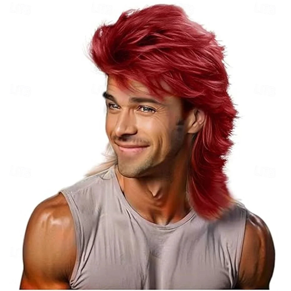 Klassisk Retro Mullet Parykk for Herre