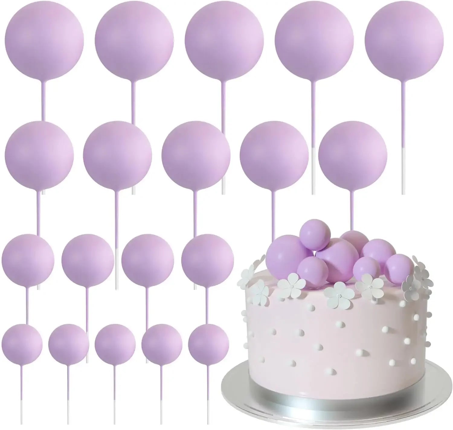 20-Pakning Mini Ballong Kake-Topper Sett