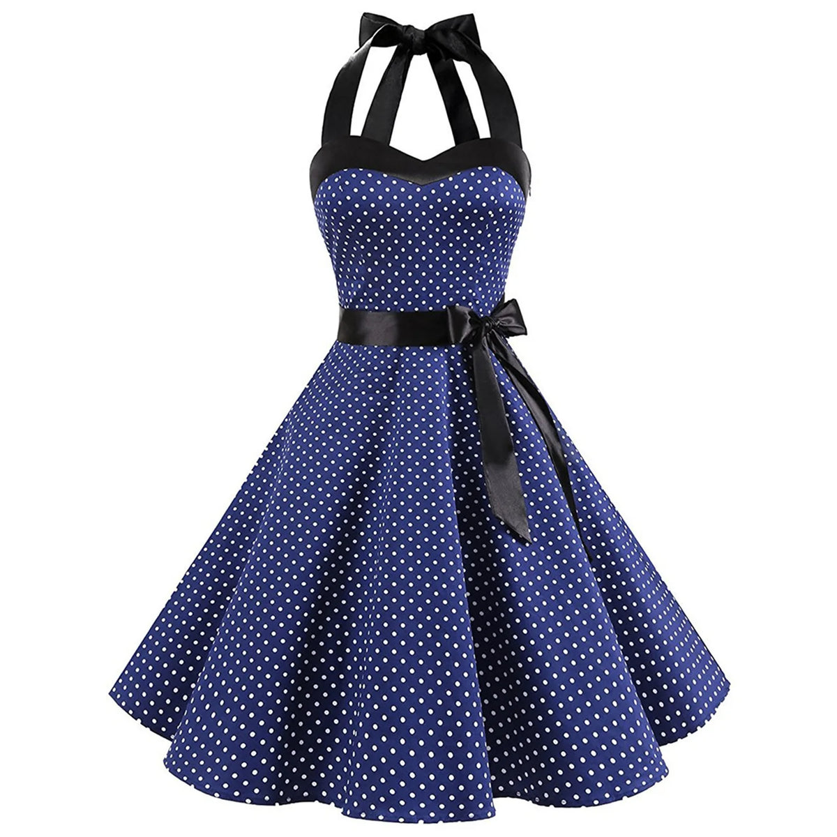 Halterneck Polka Dot Pin-up Kjole
