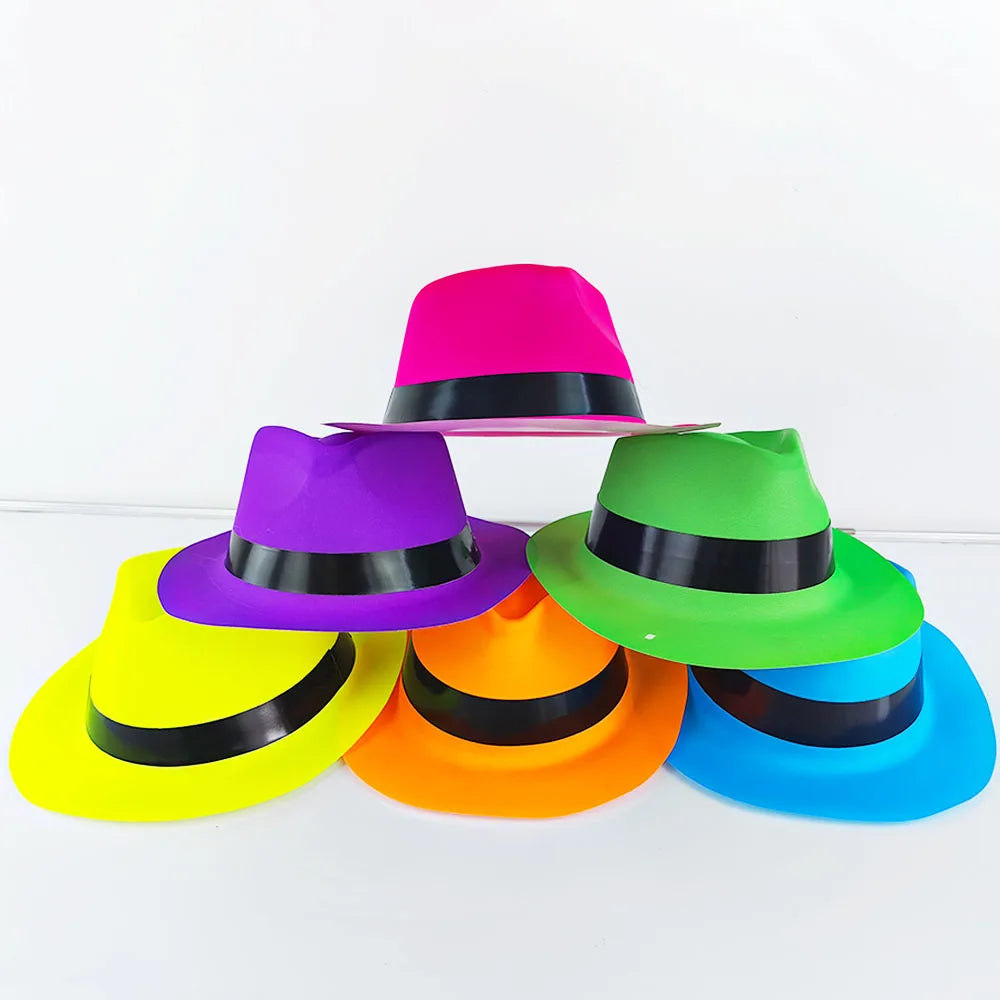 Festlig 5/10/20/30/40/50Pcs Neon Plastic Hats Uv
