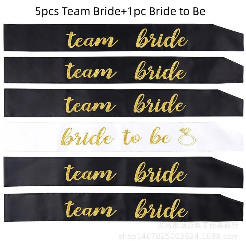 Team Bride & Bride To Be Satengbånd Sett