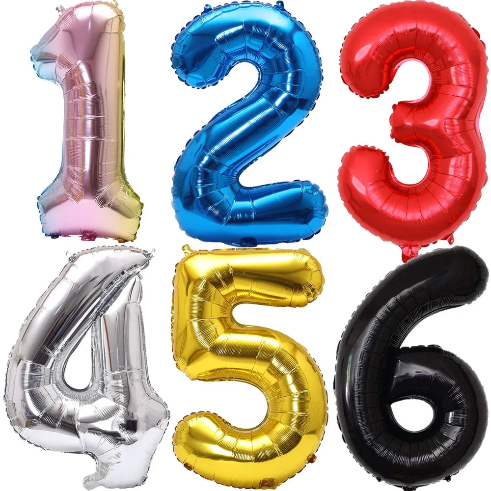 Stor Regnbue Tall-Folieballong 80cm (0-9)