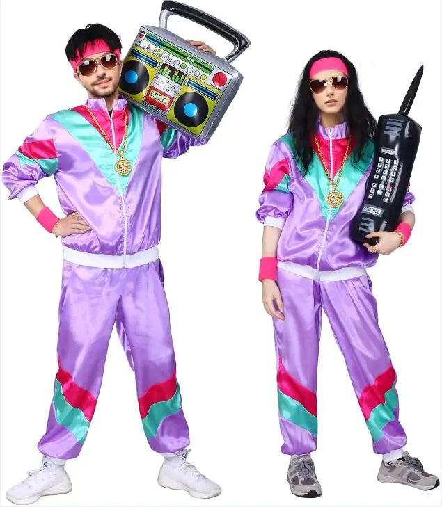 80s & 90s Hip-Hop Windbreaker Treningsdress for Herre