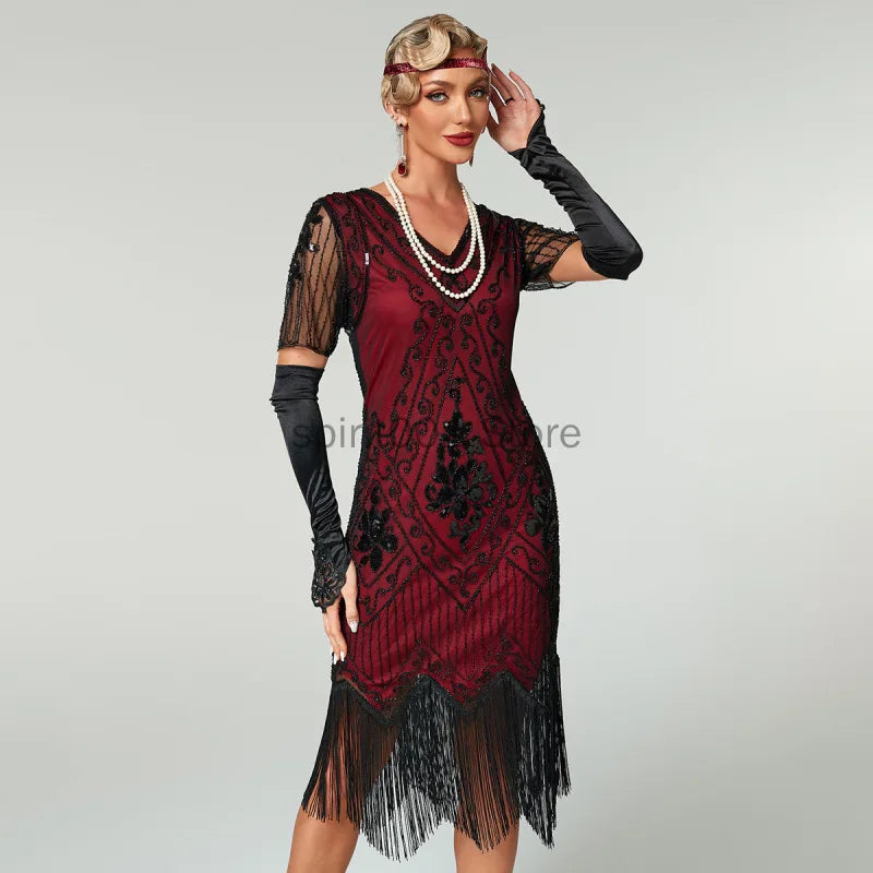 Art Deco Flapper Aftenkjole (Gatsby & Downton Abbey Stil)