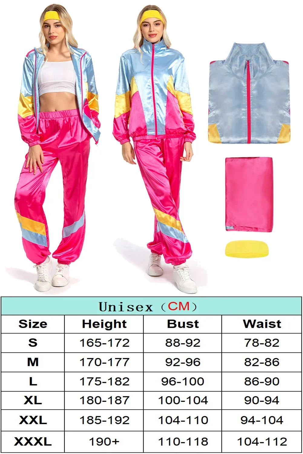 80s Neon Patchwork Retro Dress / Jumpsuit for Voksne