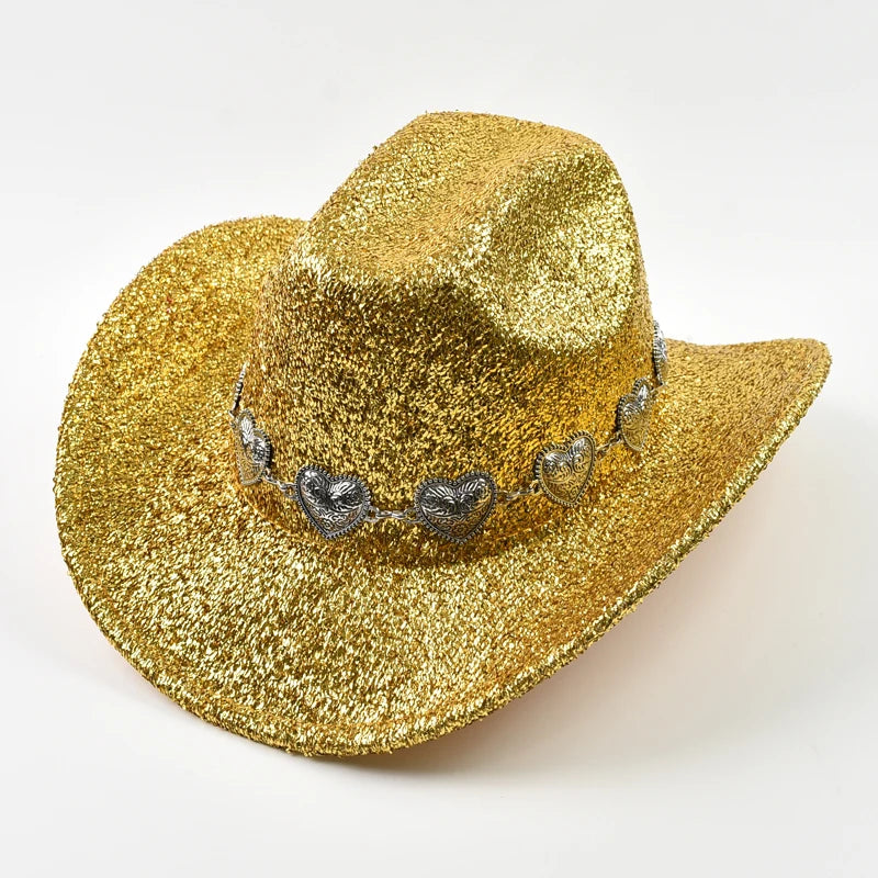 Glitrende Western Cowboyhatt