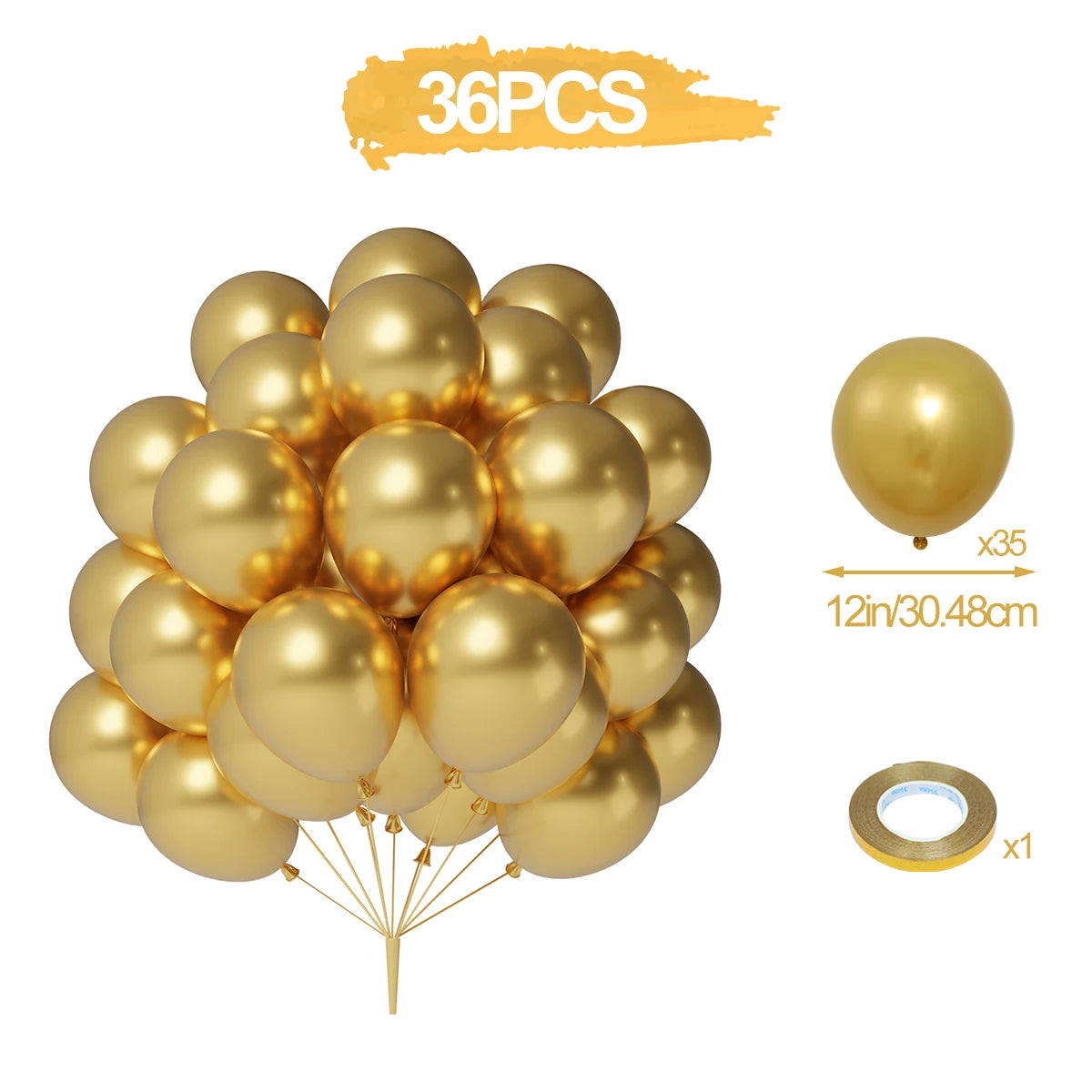 Perlemor & Metallisk Ballongmiks – Flerpakning